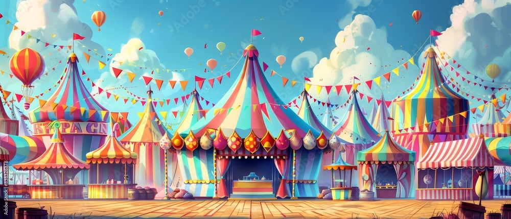Colorful circus themed banners Colorful circus themed banners