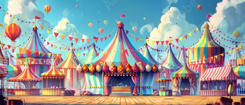 Colorful circus themed banners