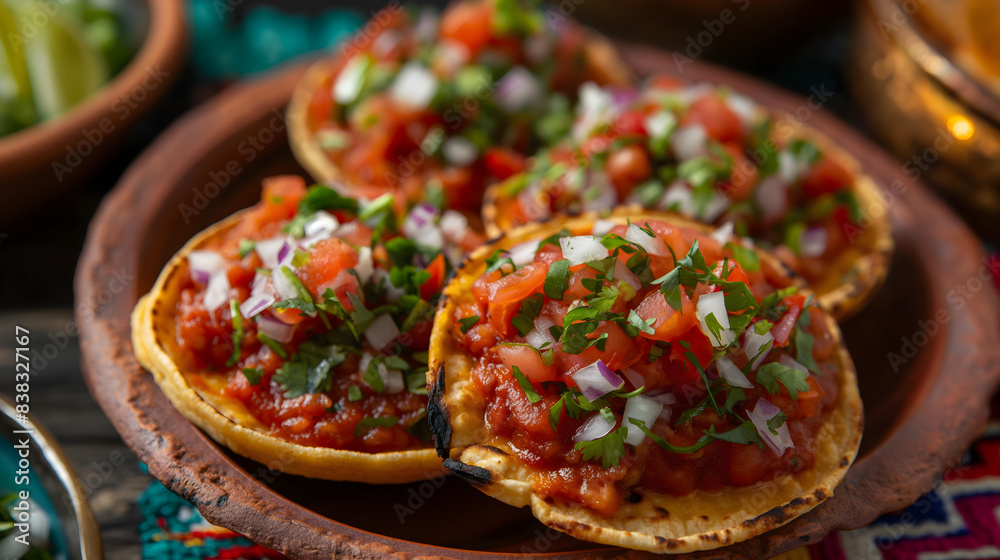 Authentic Mexican Tostadas with Fresh Salsa and Toppings Authentic Mexican Tostadas with Fresh Salsa and Toppings