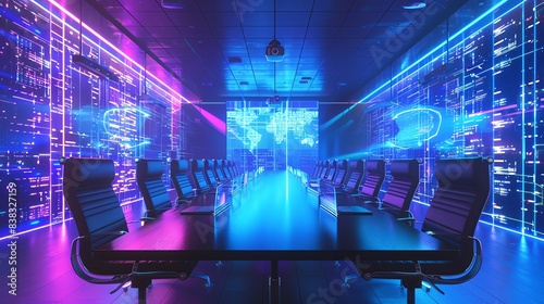Business meeting room with AV equipment