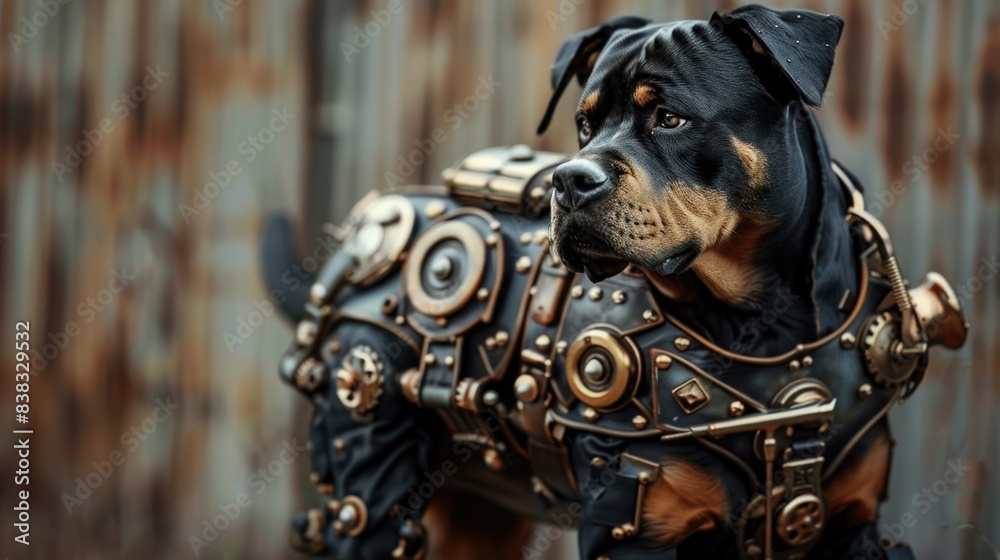 Obraz premium Steampunk Rottweiler.