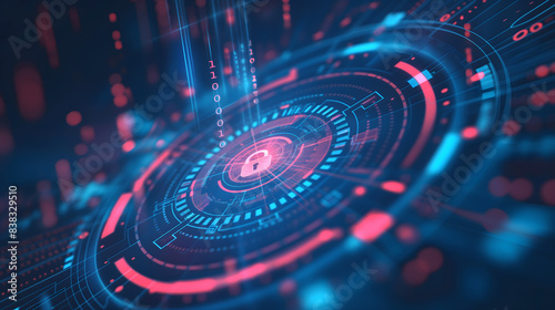 Wallpaper Mural Futuristic Digital Technology and Data Security Concept Illustration Torontodigital.ca