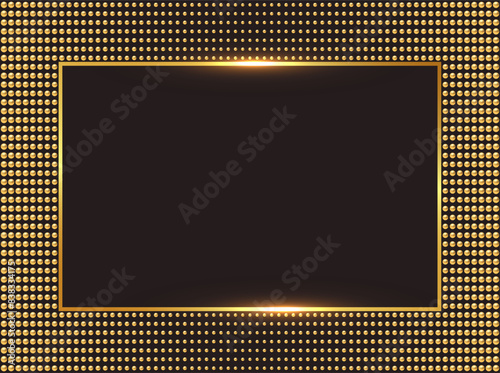 Golden luxury background with beads. Vector illustration.