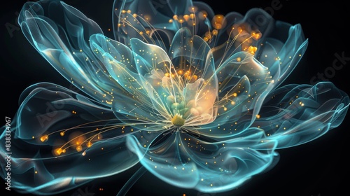 An extraordinary view of the world's oceans, discovering organic flowers, alien lifeforms, and bioluminescent neon sculptures in the background.