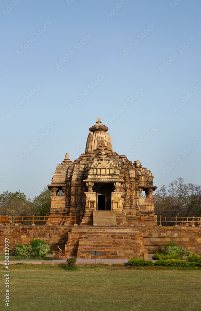 Jagdamba Temple in the Khajuraho temple complex lookng towards west, India Jagdamba Temple in the Khajuraho temple complex lookng towards west, India