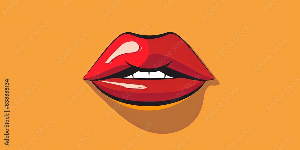 Pout with pursed lips, flat design top view theme dissatisfaction animation vivid Pout with pursed lips, flat design top view theme dissatisfaction animation vivid