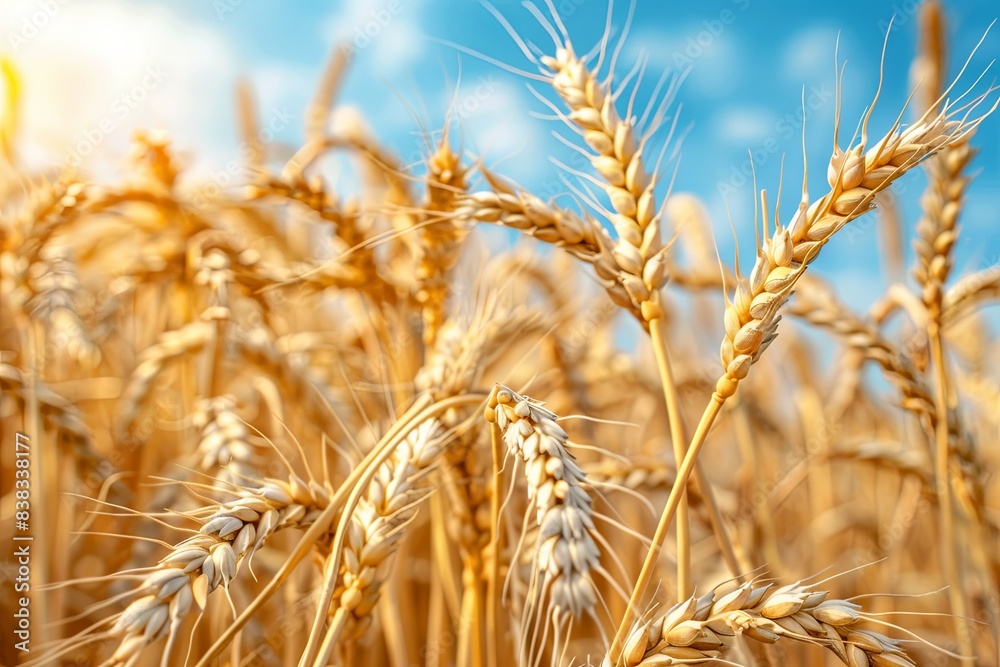 wheat several ears. Wooden on a black background. View from above. wheat several ears. Wooden on a black background. View from above.