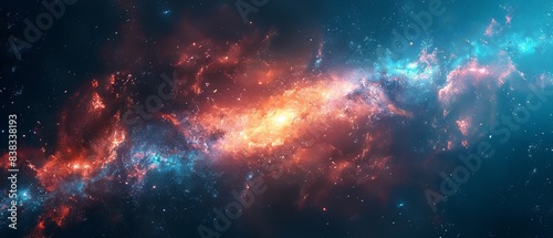 A breathtaking view of a colorful galaxy in deep space  showcasing vibrant nebulae and cosmic dust. Perfect for astronomy enthusiasts.