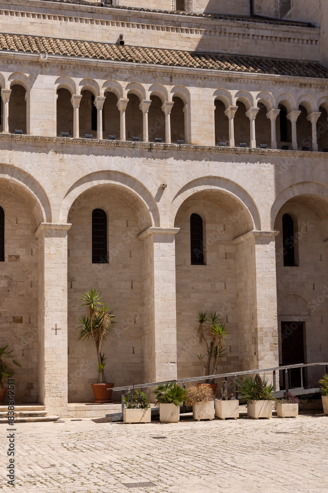Courtyard of medieval Bari Cathedral (Cathedral of Saint Sabinus), Bari, Italy, Apulia