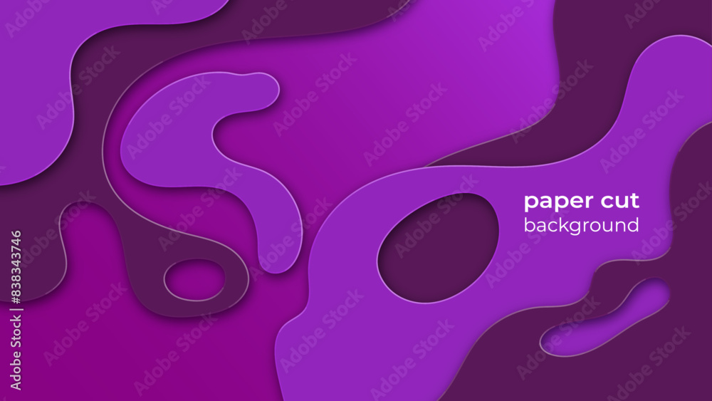 Obraz premium the violet paper cut background. vector wallpapers