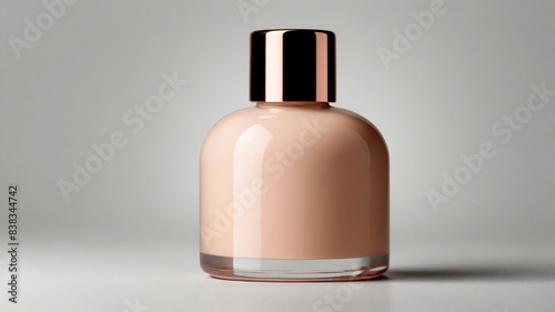 pink cosmetic bottle on white background, mockup