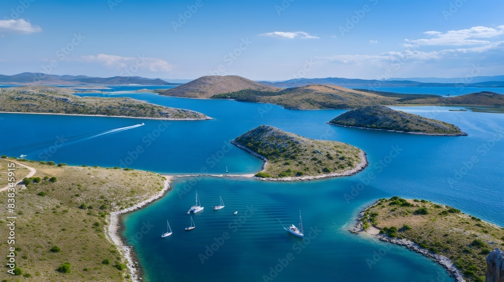 Aerial View of a Small Island in Croatia During the Day. Generative AI Aerial View of a Small Island in Croatia During the Day. Generative AI