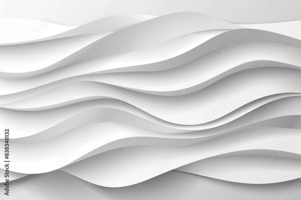 Obraz premium Abstract white waves background with flowing dynamic texture
