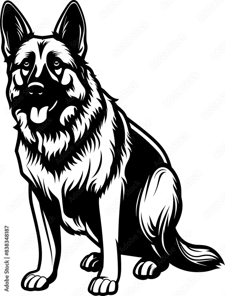 Fototapeta premium German shepherd illustration