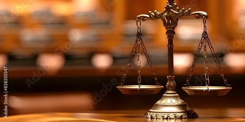 Legal terms in a courtroom setting involving judgment authority and justice. Concept Judicial Review, Statutory Interpretation, Due Process, Legal Precedent, Peremptory Challenge,