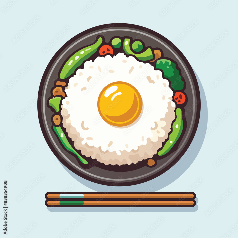 Fried rice indonesian food flat design style vector illustration Fried rice indonesian food flat design style vector illustration