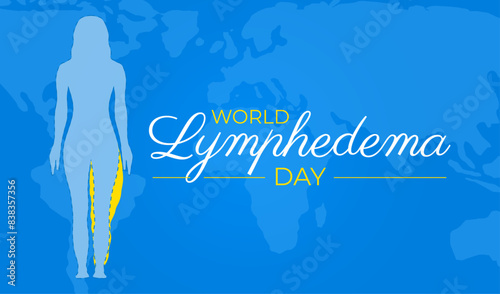 World Lymphedema Awareness Day Blue Background Illustration Banner