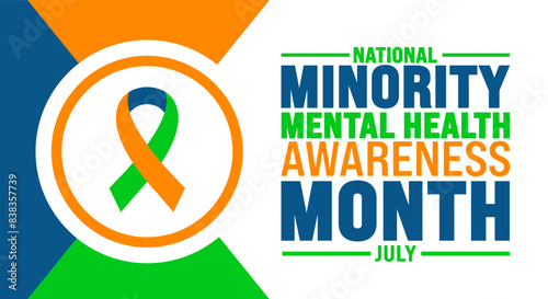 Canvastavla July is National Minority Mental Health Awareness Month background template