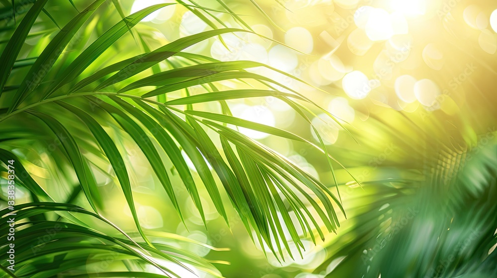 Obraz premium Sunlight Filtering Through Palm Fronds