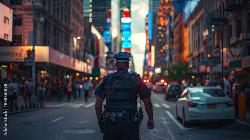 Wallpaper Mural A man police officer patrolling city streets  Torontodigital.ca