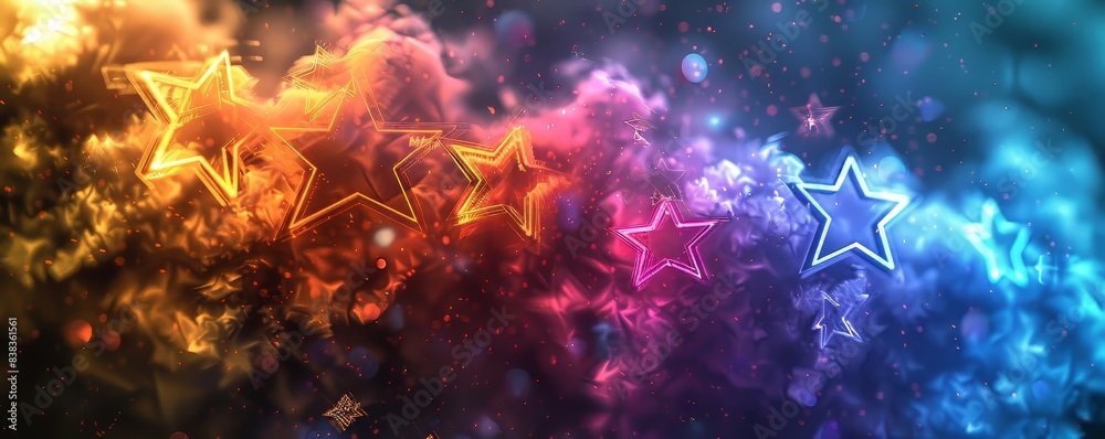 Colorful Stars In Smoke Colorful Stars In Smoke