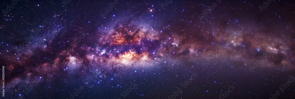 Naklejka premium Colorful Nebulae And Starry Night Sky In Space. Generative AI