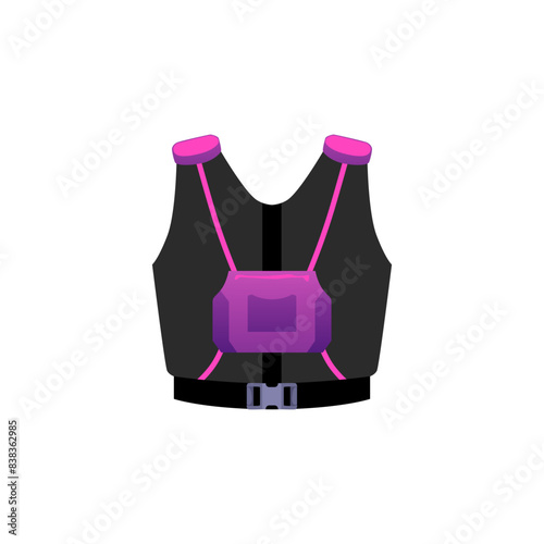 Vector illustration of a laser tag vest with pink neon glow.