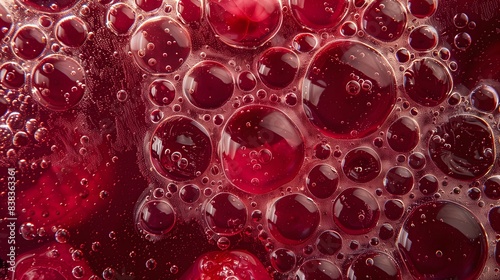 Close Up of Red Jam With Bubbles. Generative AI