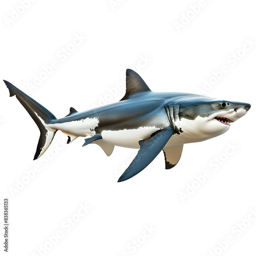 Great White Shark Predatory Marine Animal Isolated