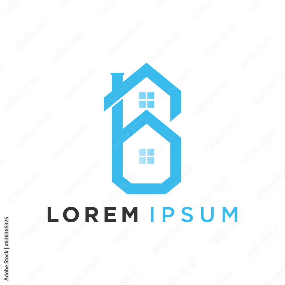 Vector letter b logo design vector with house concept idea Vector letter b logo design vector with house concept idea