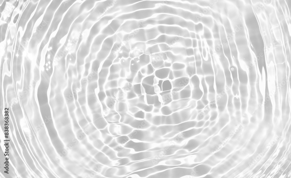 White water ripple surface. Closeup of transparent clear water shadow on white background. Natural summer shining pattern texture background.Sparkling water background for summer product presentation White water ripple surface. Closeup of transparent clear water shadow on white background. Natural summer shining pattern texture background.Sparkling water background for summer product presentation