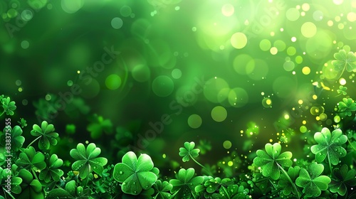 Charming backdrop for St. Patrick's Day. Banner and background, Generative AI.