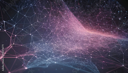 Abstract connected dots wireless communication network on space background , abstract image visual, internet of things .
