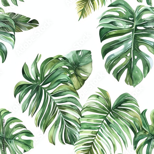 Tropical Leaf Pattern for Summer Designs Generative AI