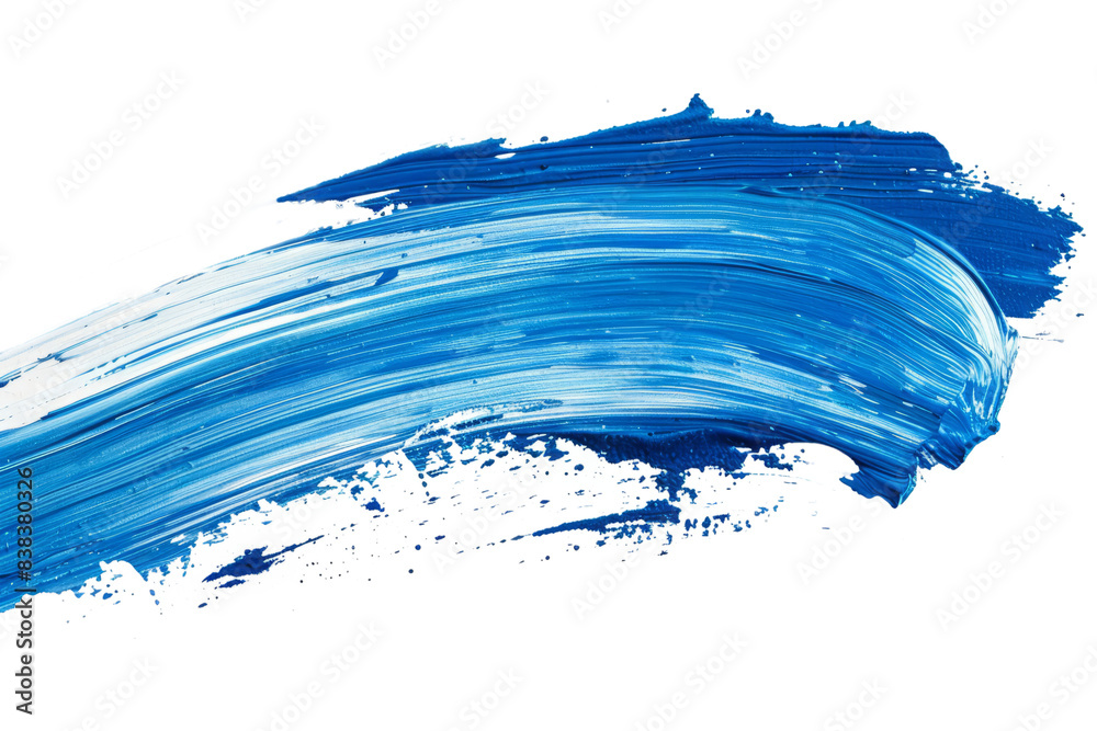 Blue stroke of paintbrush. Stroke of colored paint isolated on white background Blue stroke of paintbrush. Stroke of colored paint isolated on white background