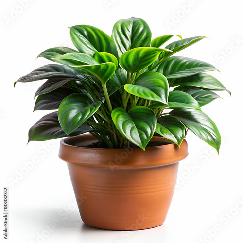 plant in a pot isolated on white background