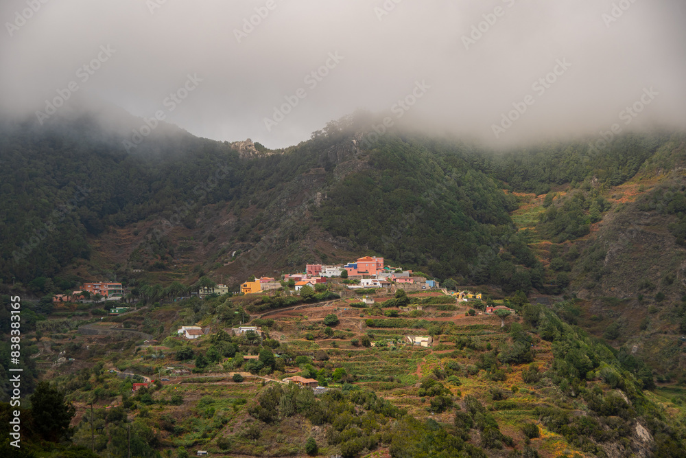 Fototapeta premium The view of the mountain village 