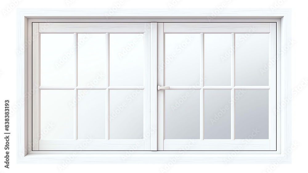 White sliding window with multiple panes set against a simple background. Ideal for architecture and interior design concepts. White sliding window with multiple panes set against a simple background. Ideal for architecture and interior design concepts.