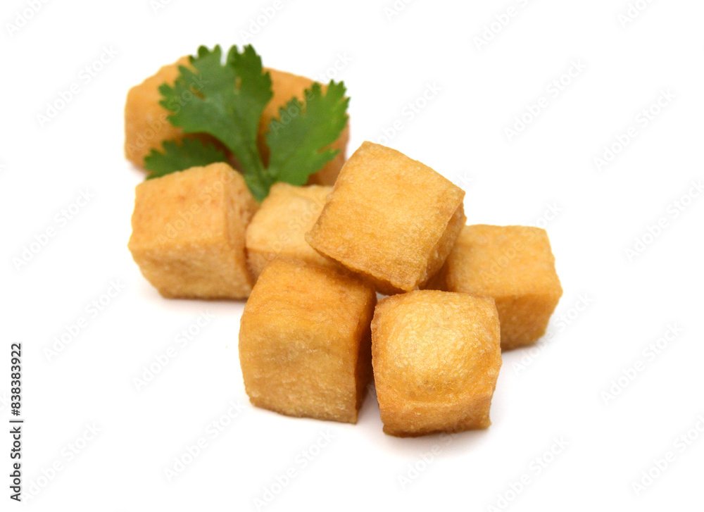 Closeup tofu isolated on white background Closeup tofu isolated on white background