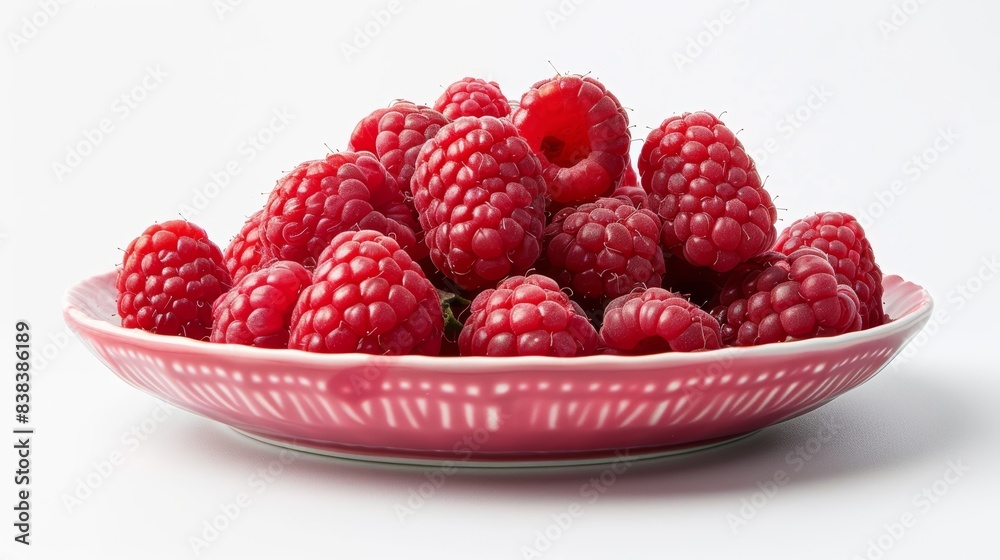 Fresh Raspberries on a Plate Generative AI Fresh Raspberries on a Plate Generative AI