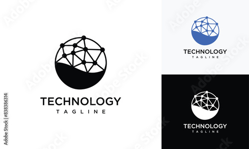 Global technology inspirational logo design. digital creative global idea icon.