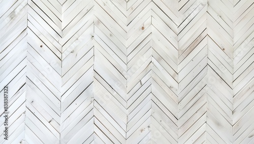 Herringbone Pattern of White Wood with Clean Lines for Sophisticated Design