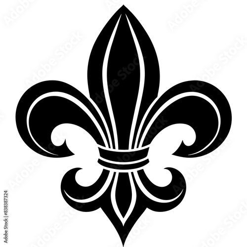 Deco fleur delis silhouette vector illustration