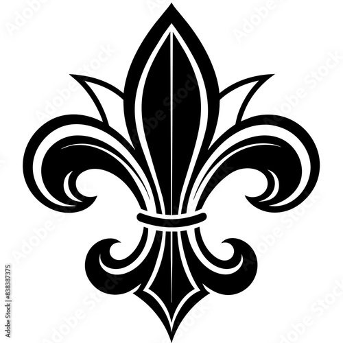 Deco fleur delis silhouette vector illustration