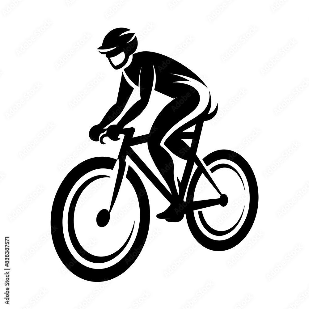 Naklejka premium Bicycle logo vector silhouette illustration on white background