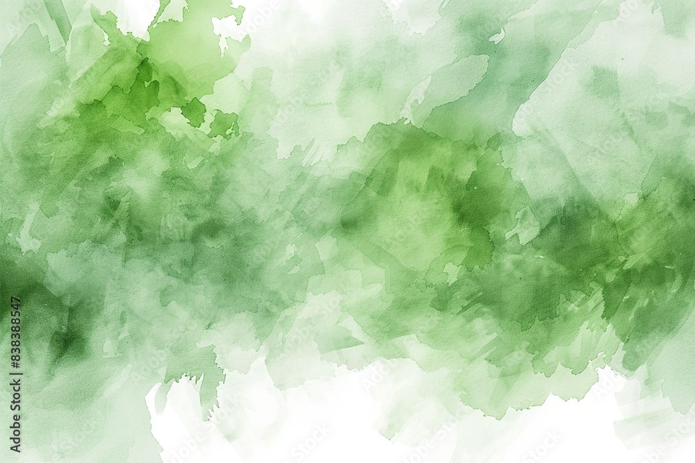 Grüne Kleckse aus Wasserfarbe, Aquarell Grüne Kleckse aus Wasserfarbe, Aquarell