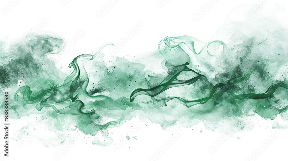 Fototapeta premium Grüne Kleckse aus Wasserfarbe, Aquarell