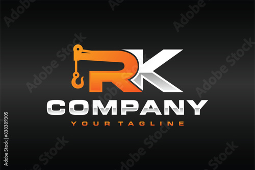 letter RK towing logo