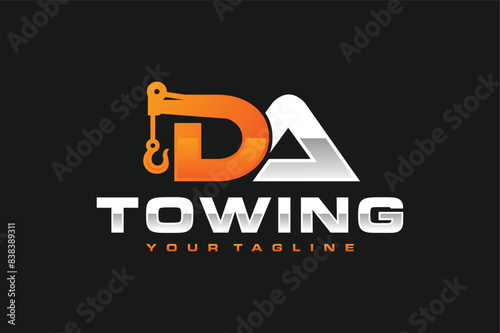letter DA towing logo