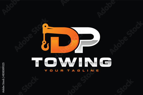 letter DP towing logo